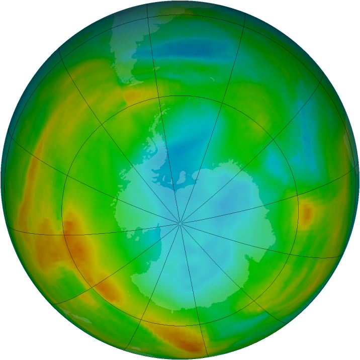 Antarctic ozone map for 20 July 1979